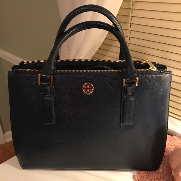 ROBINSON MINI DOUBLE ZIP TOTE IN HUDSON BAY(NAVY) - Picture 2 of 7